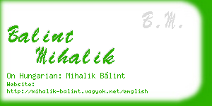 balint mihalik business card
