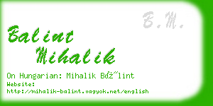 balint mihalik business card
